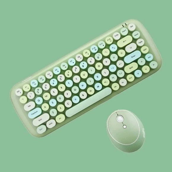 BNWOT | MOFII 2.4G Green Wireless Keyboard & Mouse - Picture 2 of 5